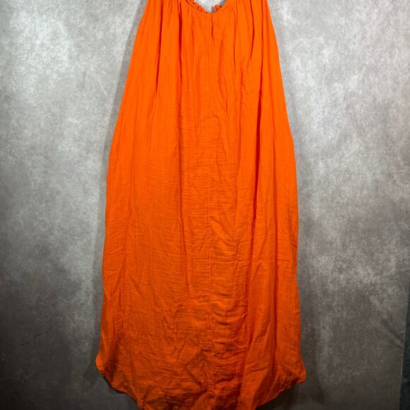 Old Navy Maxi Dress Womens 2XL Blazing Orange Sleeveless Pockets Vacation Beach - Picture 3 of 10